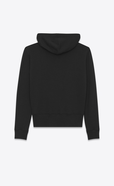 SAINT LAURENT Sportswear Tops Herren Saint Laurent Kapuzensweatshirt aus schwarzem und blauem Frottee mit Metallic-Finish b_V4